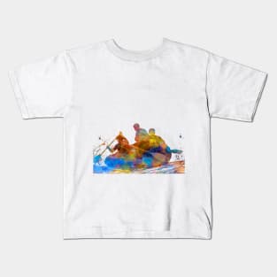 whitewater rafting-watercolor Kids T-Shirt